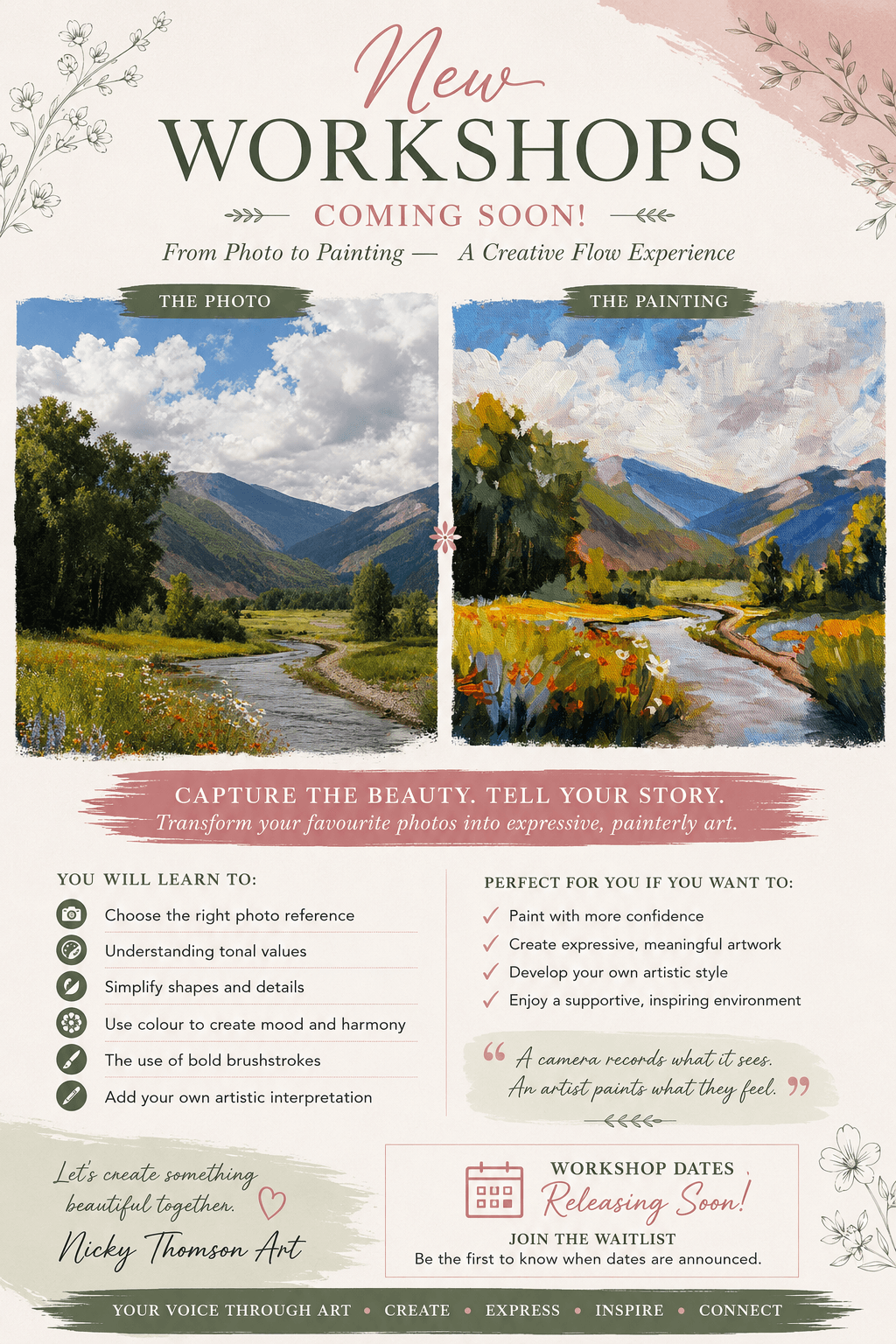From photo to Painting workshops